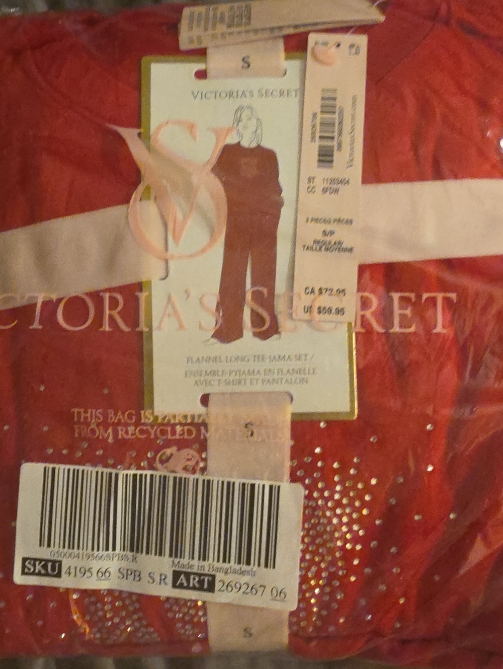 NWT Victoria's Secret Red Women's Flannel Pajama Set
